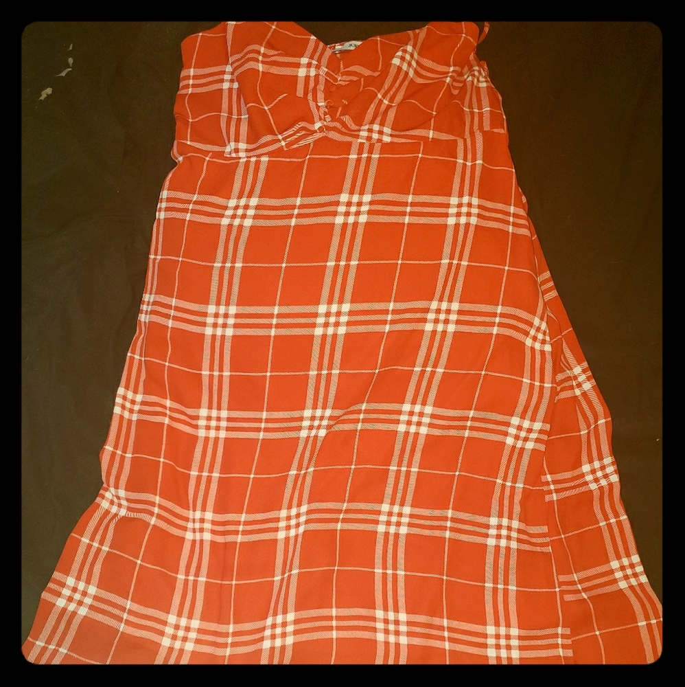 Justfab Red plaid cami dress in xxl